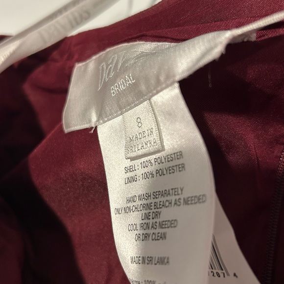 David’s Bridal One Shoulder Burgundy/Wine Dress - Picture 8 of 11